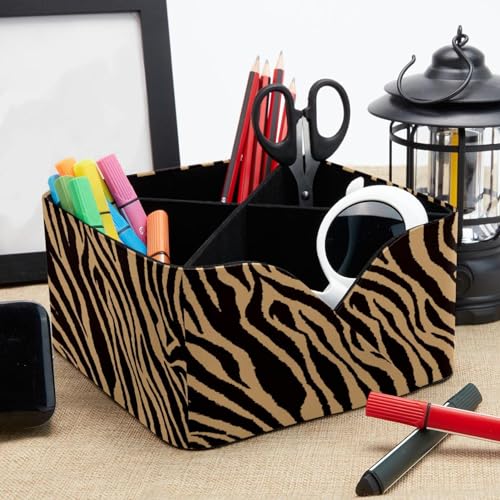 Organiseur de bureau zébré à 4 compartiments pour stylos - 8