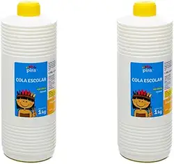 Kit 2 Un - Cola Branca 1Kg Lavável Escolar