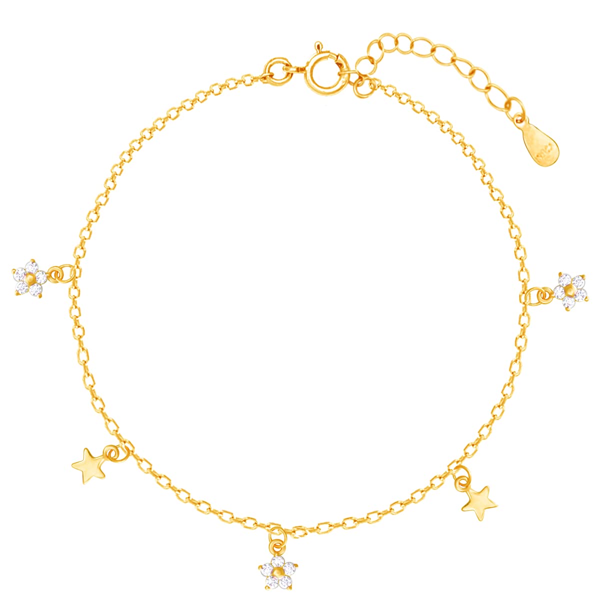 GIVA 925 Silver Golden X-Mas Night Star Bracelet, Adjustable Gifts for Girlfriend, Gifts for Women & Girls| With Certificate of Authenticity and 925 Stamp | 6 Month Warranty* (B09Q69XKSW) Amazon Price History, Amazon Price Tracker