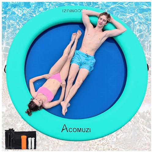 Water Hammock Inflatable Floating Dock, Round Floating Ring Lake ...