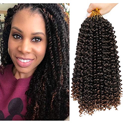 Dansama Passion Twist Hair Water Wave Braiding Hair for Butterfly Locs Crochet Braids Bohemian Hair Extensions (14inch (Pack of 7), T1B/30)
