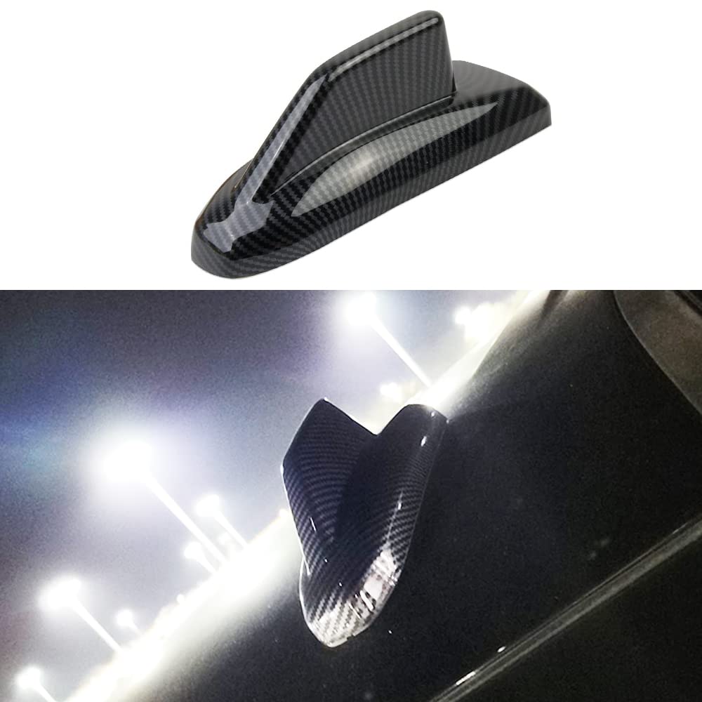 HIGH FLYING for Chevy Chevrolet Silverado 1500/GMC Sierra 1500 2019-2024, Sierra/Silverado 2500 3500 HD 2020-2024 Car Roof Antenna Cover Shark Fin Decor Trim ABS 1pc Carbon Style