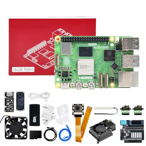 Image of Yahboom Raspberry Pi 5 16GB Development Kit with AI Large Model Voice Module, PD Power Supply, Openclaw Expansion Board, Support Expansion Servo