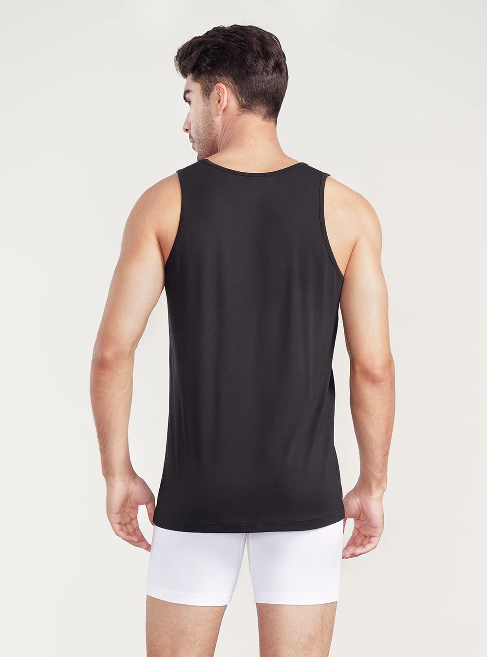 DAVID ARCHY Herren Unterhemden Tshirt Tanktop Business Lässig Bambusfaser Weich Seidig Kurzarm Ärmellos Atmungsaktiv Weste Unterhemd T-Shirt Männer Unterziehshirt Tailliert 3/5er Pack