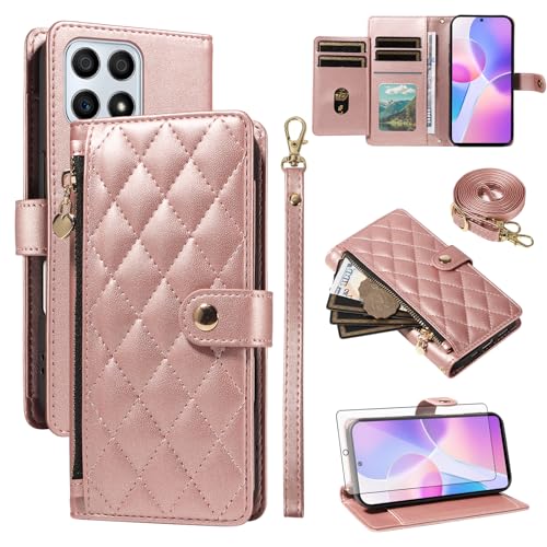 Protège-écran Honor X8 4G et pochette zippée pour éviter les rayures et la perte de cartes