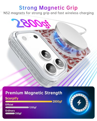 Coque iPhone 17 Pro Max MagSafe SCORPIFY imprimé léopard mirage antichoc