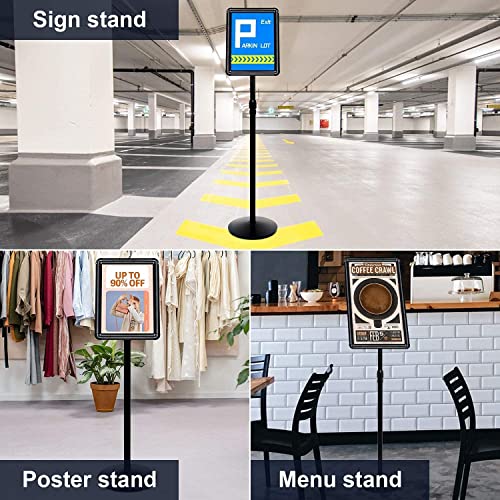 Mutualsign Heavy Duty Sign Holder Poster Stand 8.5"X 11" Floor Standing Sign Holder Adjustable Pedestal Sign Stand With Cast Iron Base For Display/Advertisement (Black) #TOP1