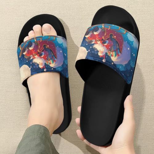 Image of Footwear for Mens Open Toe Athletic Sandals Anti-Slip Sole Slide Sandals Pillow House Flat Shoes Comfortable Slip On Slippers for Indoor & Outdoor