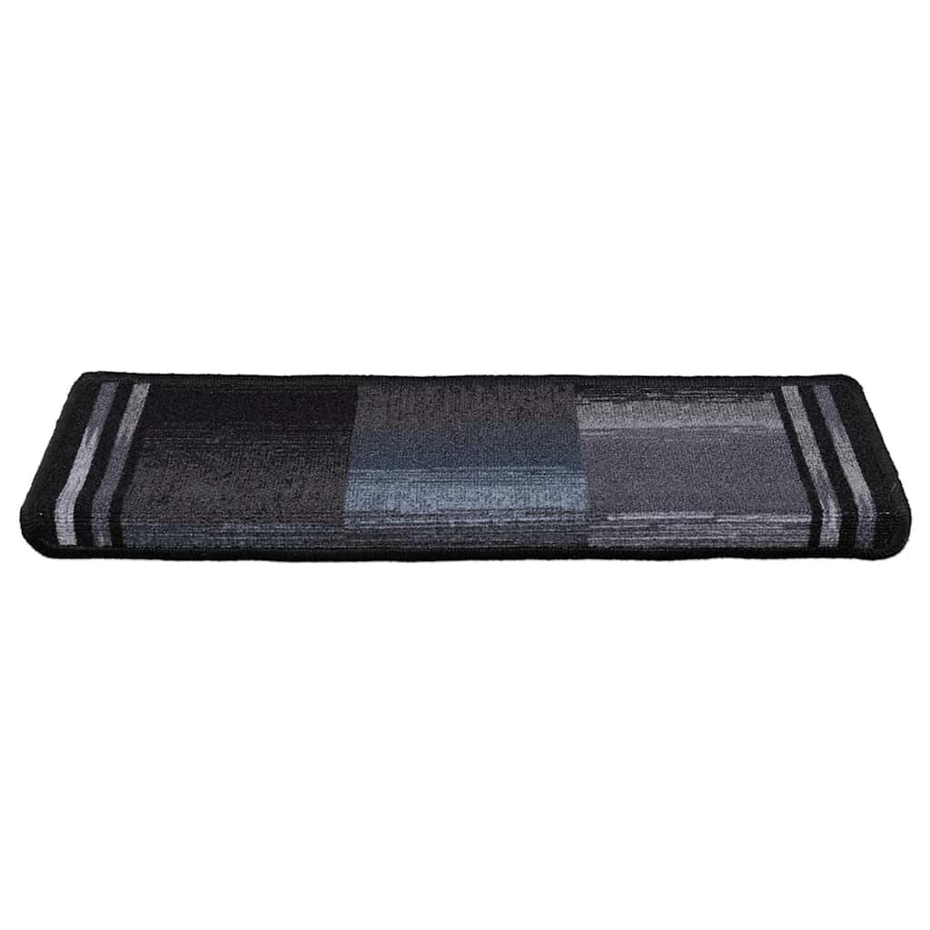 Samoprzylepna mata na schody, 5 szt., 65 x 21 x 4 cm, czarno-szara, ze 100% poliamidu, antypoślizgowa, nadaje się do prania, nakładka na schody, izolacja akustyczna, do drewnianych schodów