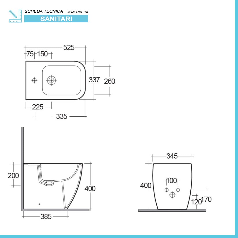 Coppia sanitari filomuro bianco opaco senza brida serie Metropolitan, copriwc originale soft-close, wc scarico universale con curva tecnica inclusa
