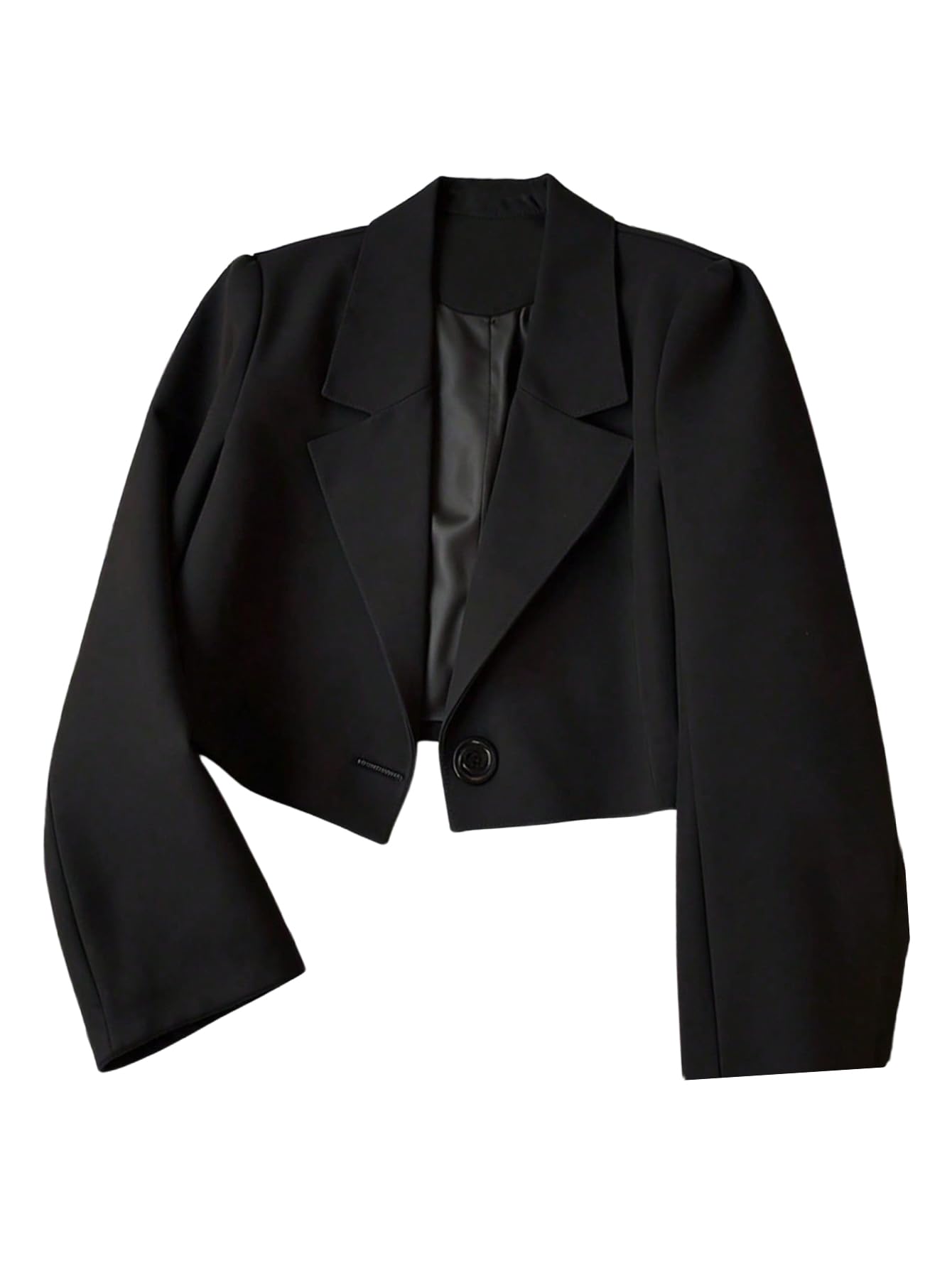 SweatyRocks Womens Casual Blazers Lapel Collar Long Sleeve Open Front Cropped Blazer Jackets