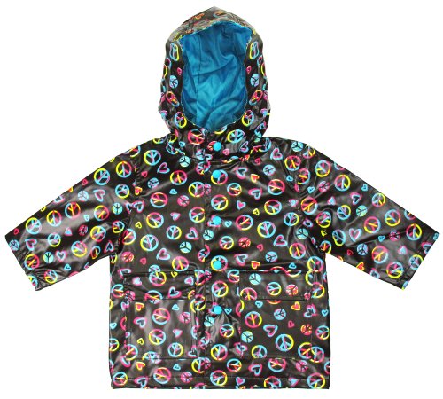 Capelli New York Painters Love Peace Girls Rain Slicker Black Combo 7/8