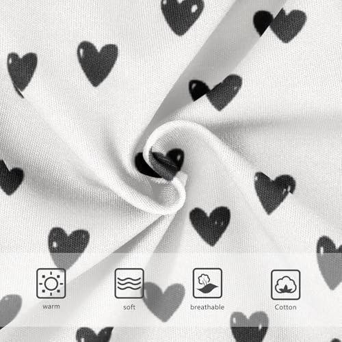 Black Heart Dots Breathable Girls' Panties Organic Underpants for Toddler Girls in Sizes 2T,3T, 4T, 5T, 6Y and 8Y3