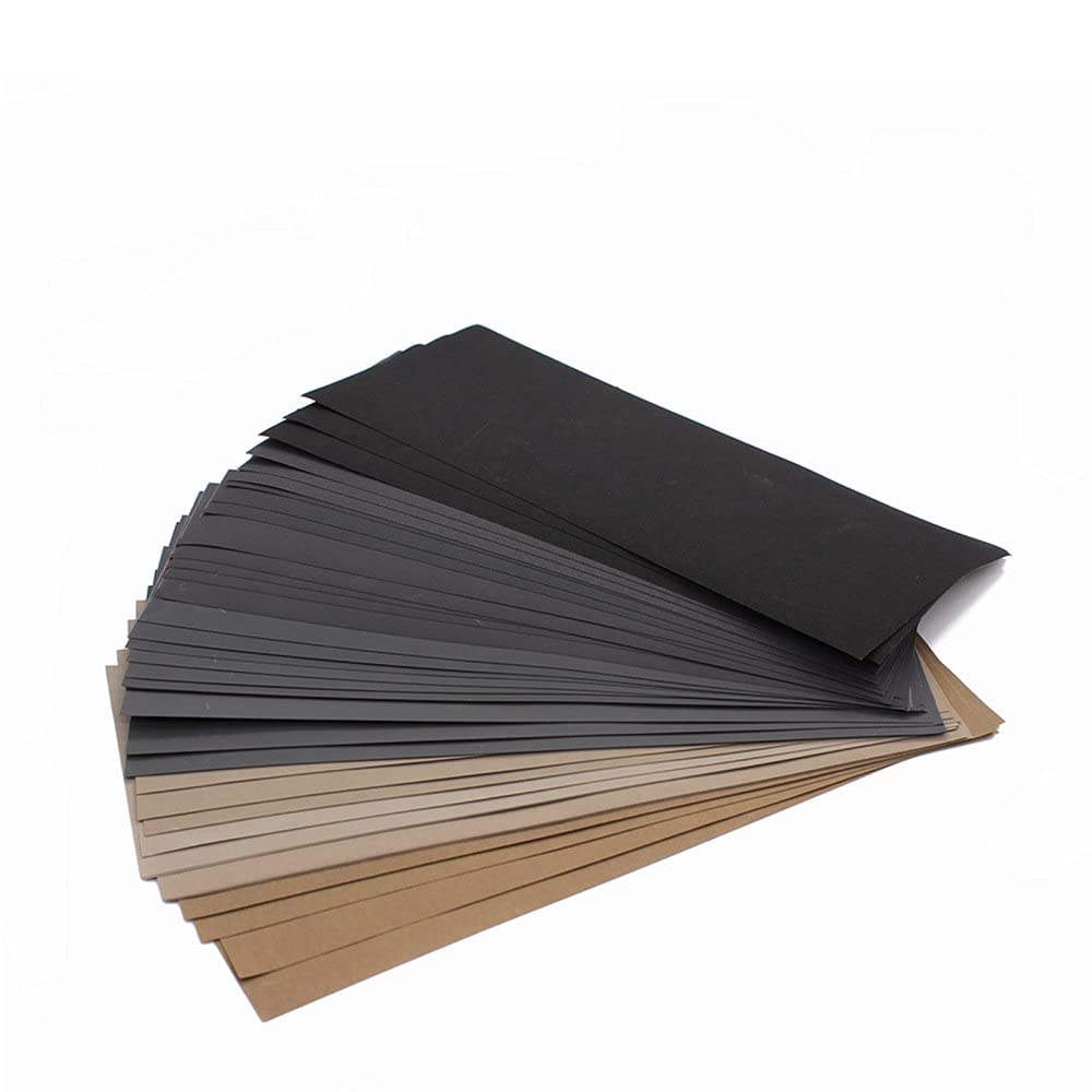 Papel de lija de 36 piezas Surtido de papel de lija de grano 120 a 3000 Hojas de lija abrasivas impermeables en seco húmedo con lijadora de bloque de lijado, Surtido