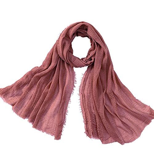 Image of Iba & Isba Women's Plain Crinkled Scarves, Stoles, Hijab (76 x 36 inch)
