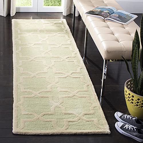 Tapete corredor de lana cambridge 2'6" x 6' verde claro miniatura 1