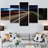 SIGNWIN 5 Panel Canvas Wall Art Light Exposure for Home Decorations Ready to Hang - 60