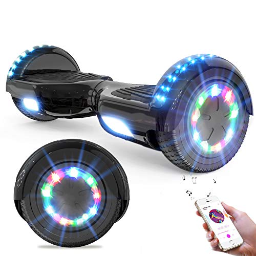 Hoverboards,Self Balancing Scooter 6.5",Elektroroller mit Bluetooth-Lautsprecher, LED-Leuchten, Geschenk für Kinder, Jugendliche