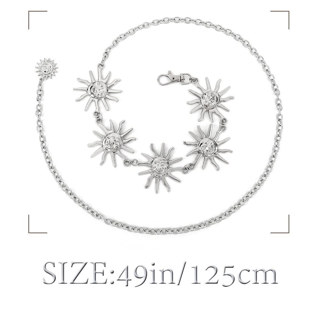 Navoky Moon Star Metal Waist Chain Sun Pendant Belly Belt Body Chains Jewelry Accessories for Women and Girls