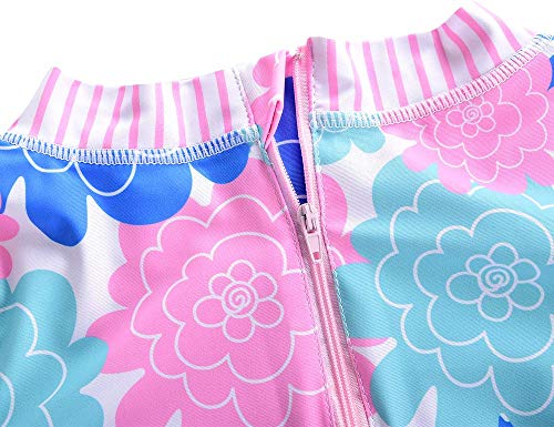 Image of Hilor Girl's Two Piece Swimsuits Long Sleeves Rashguard UPF 50+ Tankini Set Bathing Suits