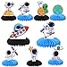 8 PCS Outer Space Honeycomb Table Centerpiece Rocket Planet Trip to the Moon Space Astronaut Table Toppers Centerpieces for Outer Space Theme Baby Shower Birthday Party Table Decorations Supplies