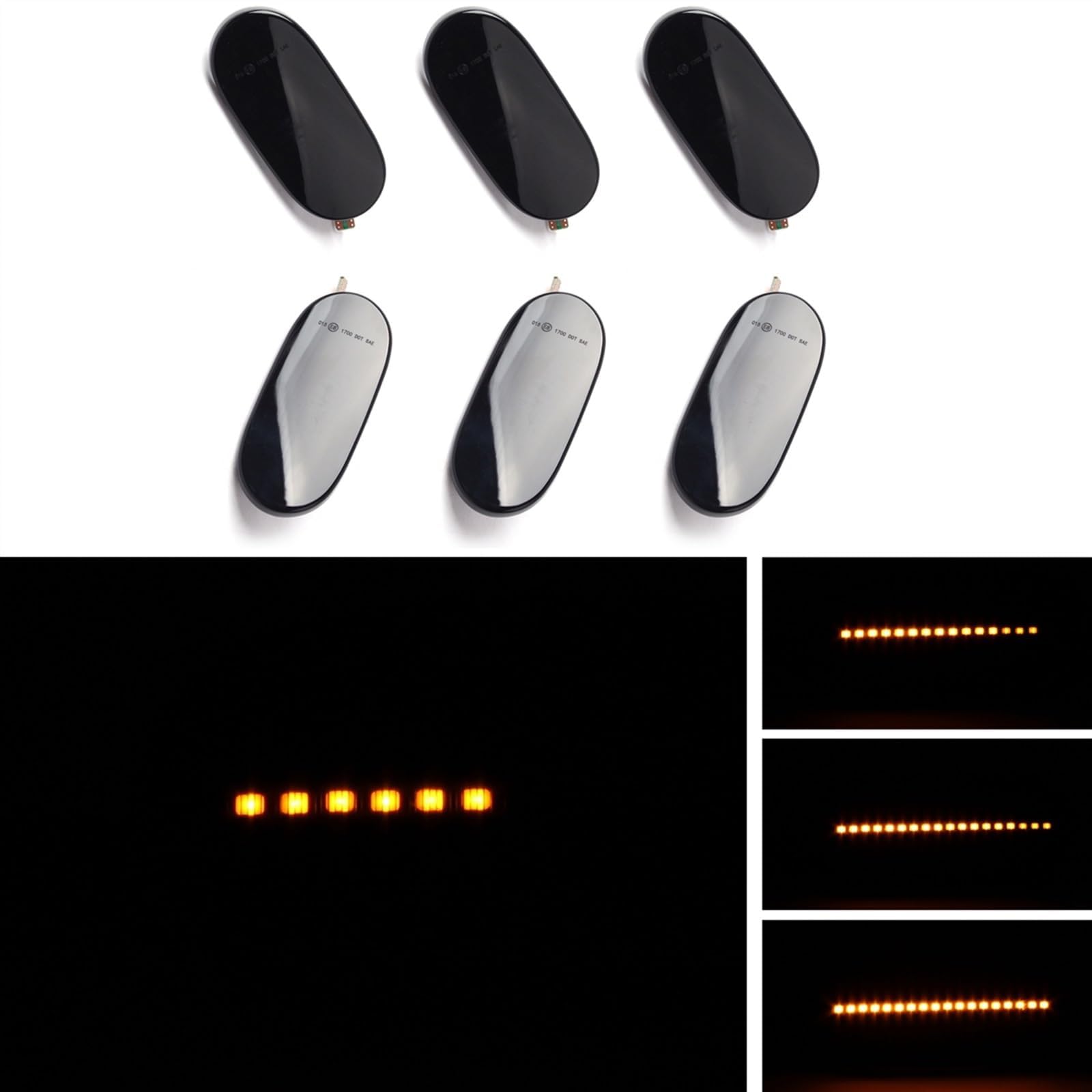 Elevador Modificado, Ahumado Brillante, Negro, Amarillo, Azul y Amarillo, Blanco y Amarillo. Luz de señal de Giro LED dinámica, luz Intermitente secuencial en el Espejo retrovisor