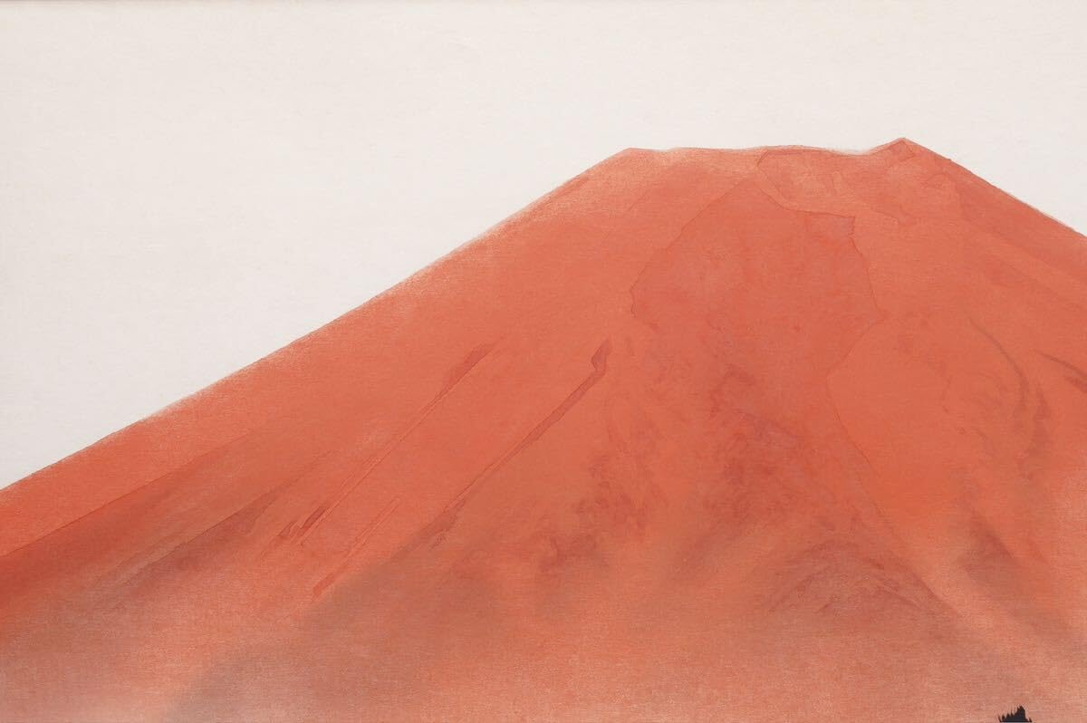 Amazon.co.jp: 真作保証 大竹卓「赤富士）日本画10号(53cmx45