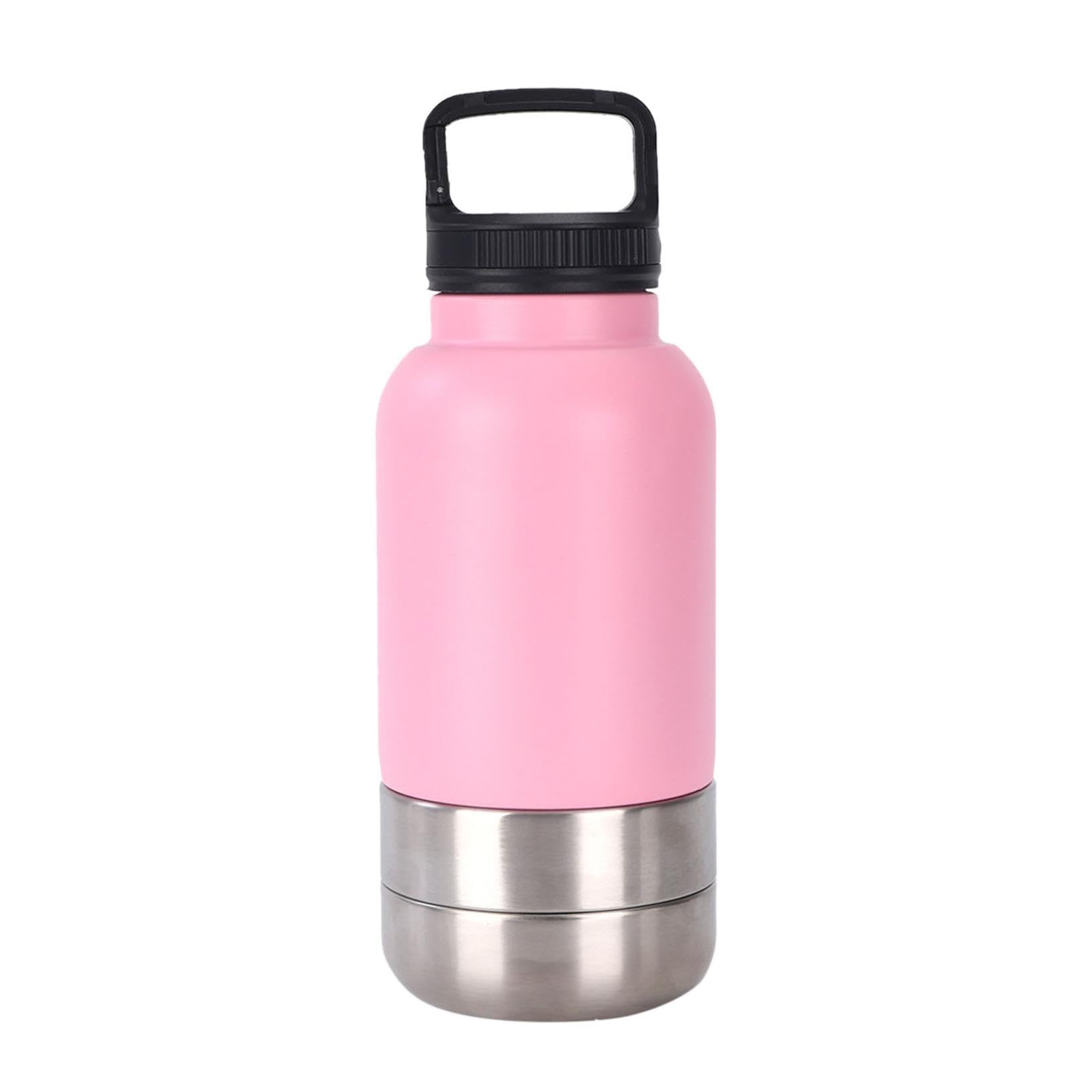 Dog Travel Water Bottle, 3In1 Portable Dog Water Bottle, Stainless Steel Insulated Puppy with Detachable Food Bowl & Water Bowl, 1L Multifunctional Dogs Travel Water Bowls for Outdoor (B, 1L)