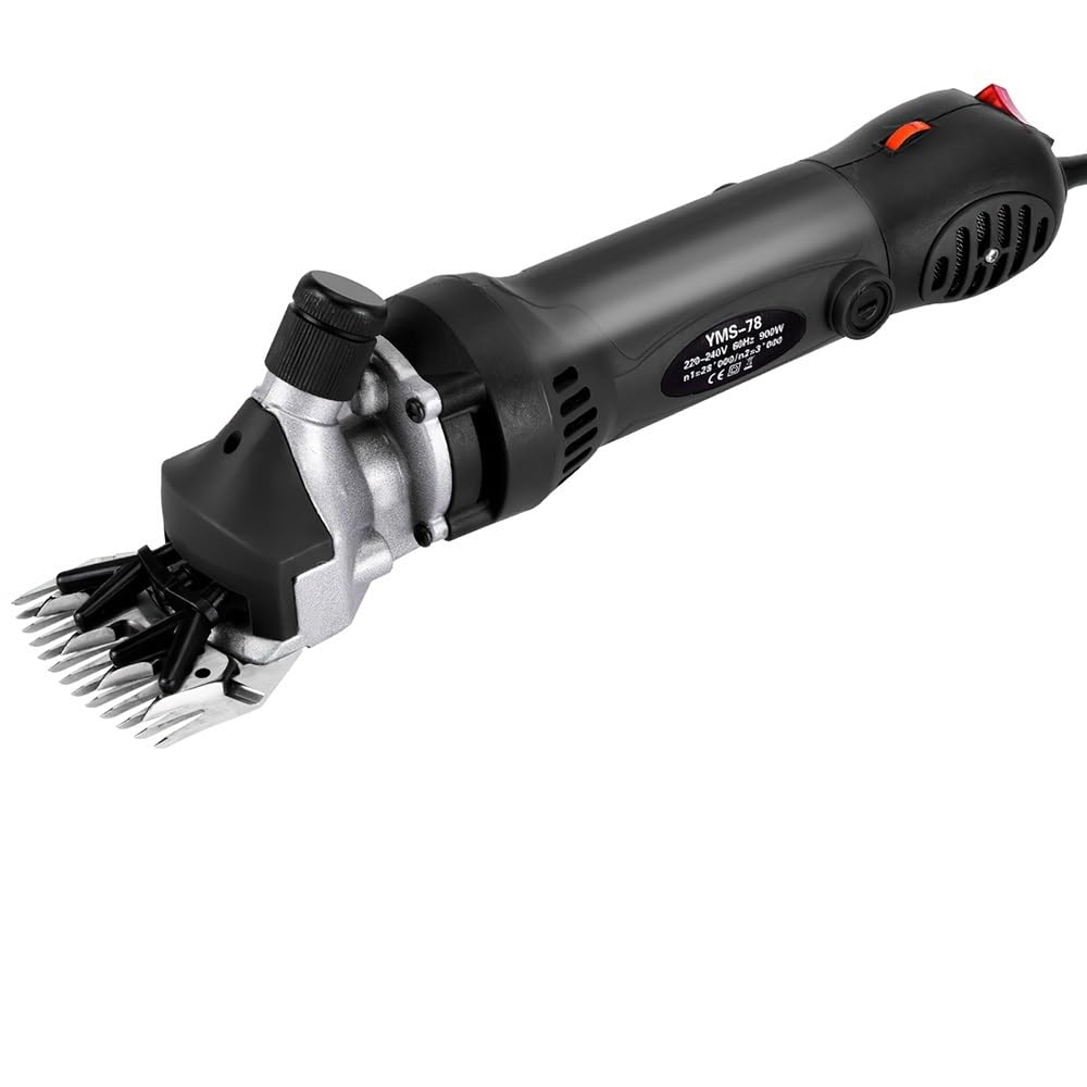 220v/110v 6 Modes Tondeuse Mouton, 76mm 2400Tr/Min éQuipement Pour éLevage De ChèVres Et Moutons, Coupe-Laine De Cisaillement éLectrique (Noir +13 règle)