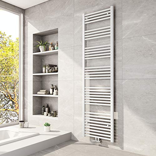 Preisvergleich Produktbild Meykoers Badheizkörper 1800x500mm Mittelanschluss Weiß 1027 Watt, Handtuchtrockner Handtuchwärmer Heizkörper Heizung für Bad
