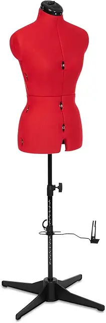 Mannequin de Couture Adjustoform Rouge Coquelicot, 8 Parties Ajustables, Taille 38-46