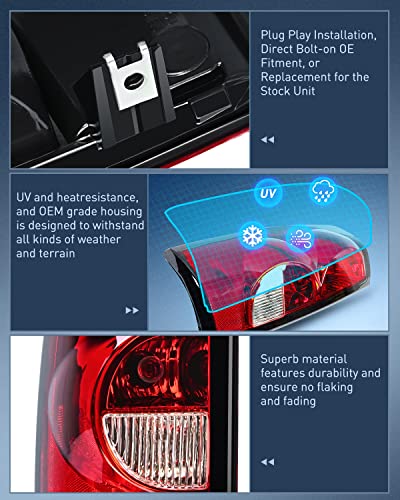 Image of Nilight Taillight Assembly Compatible with 2003-2006 Chevy Silverado
