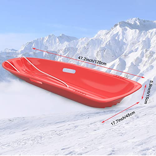image for AGPTEK 47 inch Durable Downhill Sprinter Toboggan Snow Sled for Boys G