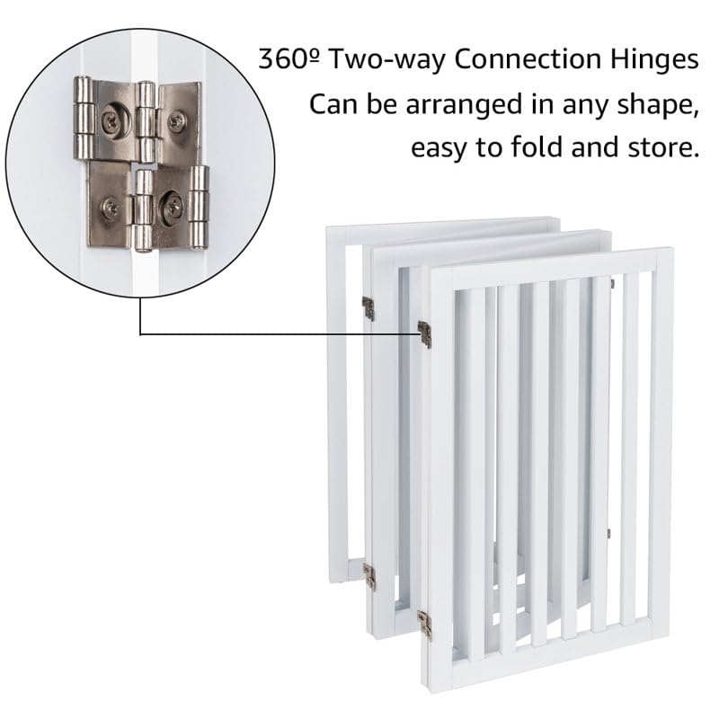 Image of Kids & Pets Safety Gate Partition | Extra Long Fence Pet Safety Barrier for Doorway, Stairs & Hallway - Freestanding Wide Puppy Gate Room Divider for Home Indoor Use (6 Panel)