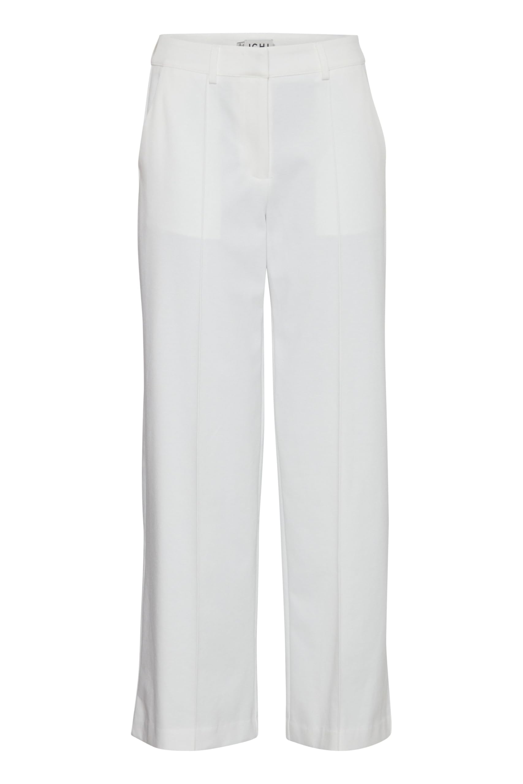 ICHI IHKATE SUS Office Wide PA Women's Trousers Fabric Trousers with Stretch Straight Cut, Cloud Dancer (114201), M