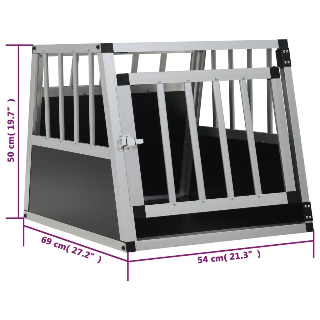 vidaXL Gabbia per cani, con porta singola, trasparente, adatta per il bagagliaio dell'auto, trasportino portatile per cuccioli