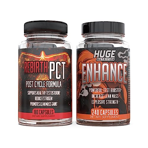 Huge Supplements PCT Stack - Combine Rebirth PCT & Enhance - Potent PCT Supplements for Men