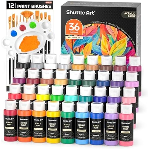 Shuttle Art 36 Colour Acrylic Paint Set Cover