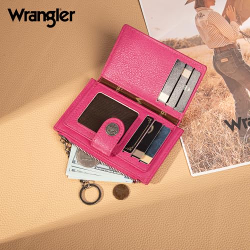 Image of Montana West X Wrangler Small Women'S Wallet Western Keychain Card Holder for Women Slim Minimalist Wallet with Rfid Lining and Smooth Metal Zipper
