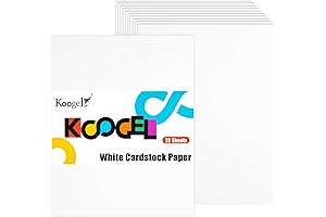Koogel 28 Sheets Cardstock Paper in Pure White: Craft Paper Heavy Grade...