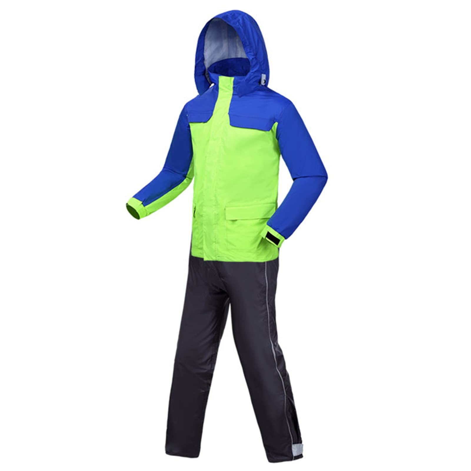 Uomo Giacca da pioggia in bicicletta, impermeabile antivento (giacca di ingranaggi a pioggia e tuta pantaloni, impermeabile, traspirante per escursioni, viaggi, all'aperto, camping - M/l/xl/xxl/3xl