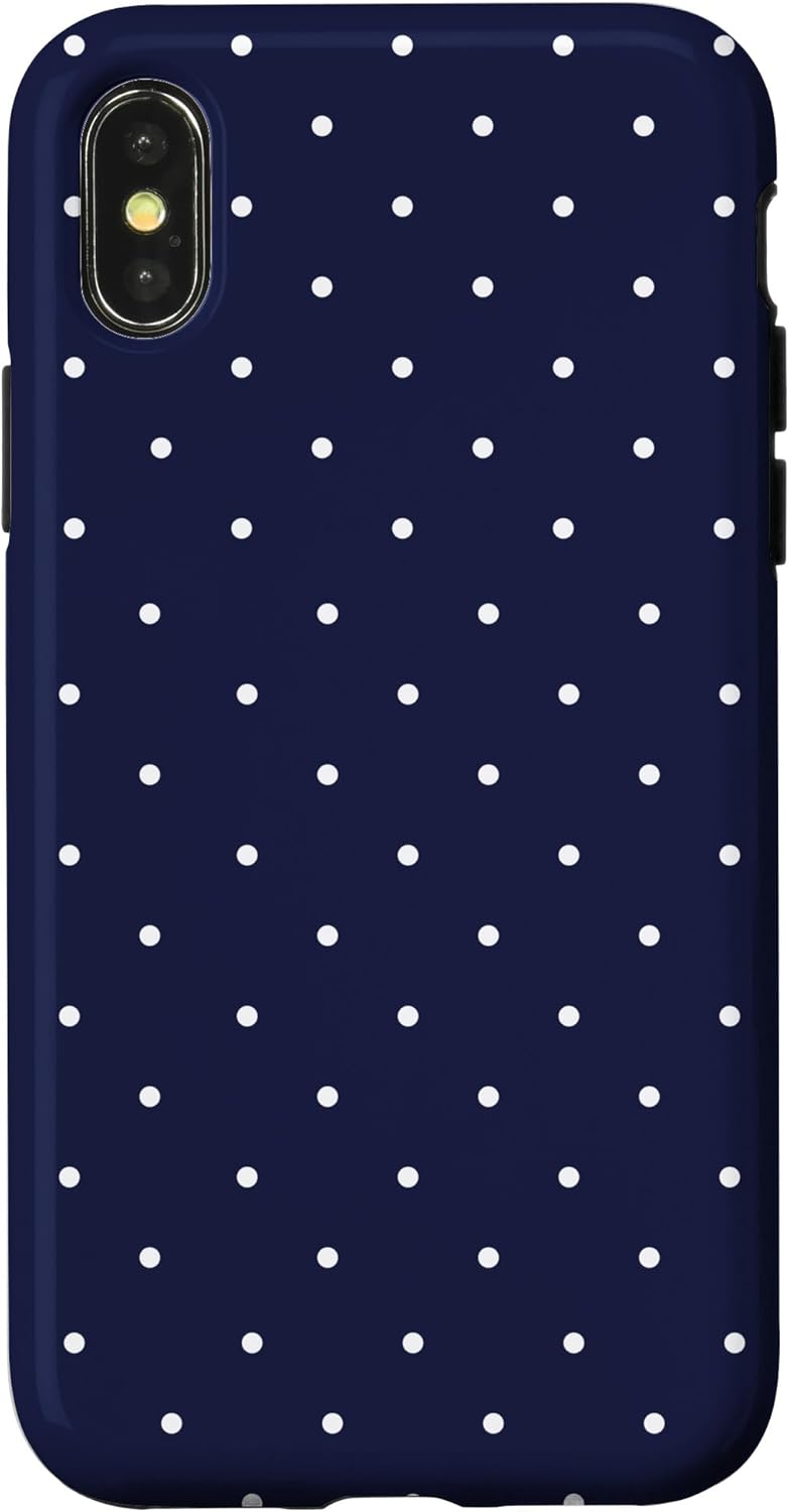 Navy Blue Polka Dots Aesthetic Polkadots Minimalist Women Case for iPhone 17