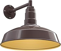 Vista 85 de Steel Lighting Co. Gardena - Luz de granero Montaje en pared al aire libre Cúpula de 16 pulgadas Cuello de cisne de 23 pulgadas Luz