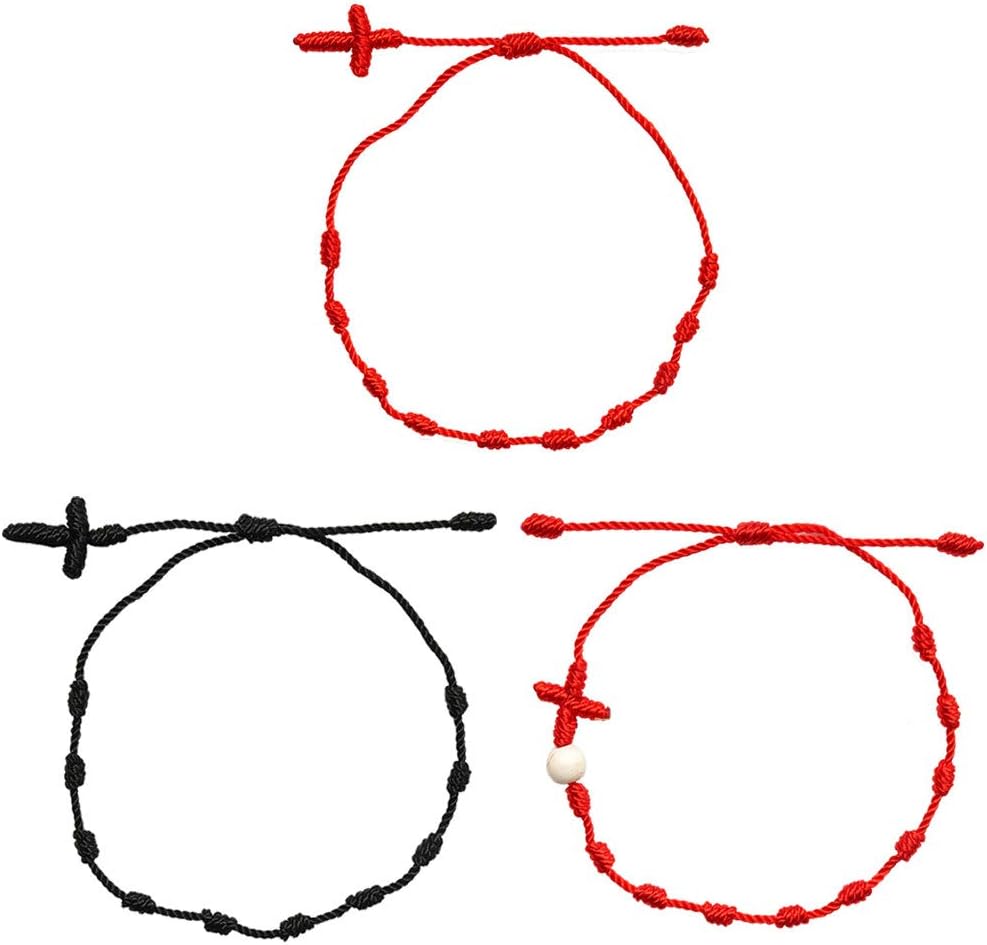 2 Pcs/Set Kabbalah String Bracelet for Good Luck for 7 Knots Braided Bracelet Jewelry for Wome C# Cotton Thread C# - Image 7