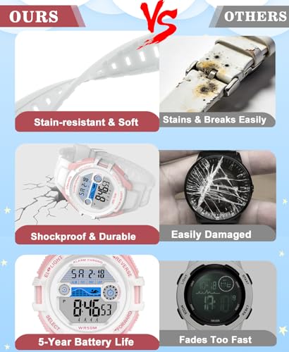 Image of Kids Digital Watch for Boys Girls, Waterproof LED Colorful Lights Sports Watch Suitable for 5-17 Years Old Teenagers (with Gift Box)