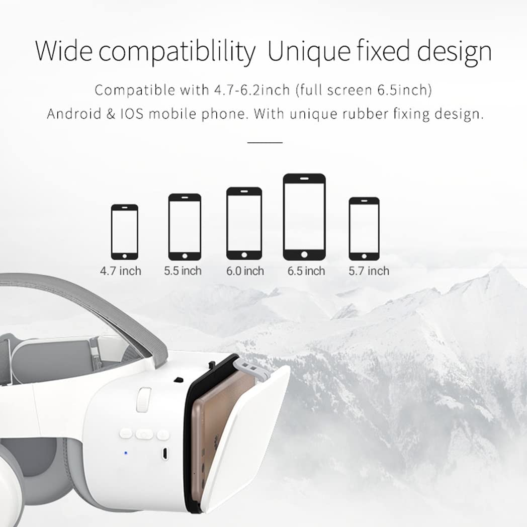 Gafas de Realidad Virtual, 3D VR Gafas con Controlador Bluetooth para Juegos Visión Panorámico VR Glasses para iPhone 13 Pro Max/13 Pro/13/12/11, para Samsung Galaxy S21, Huawei, Xiaomi