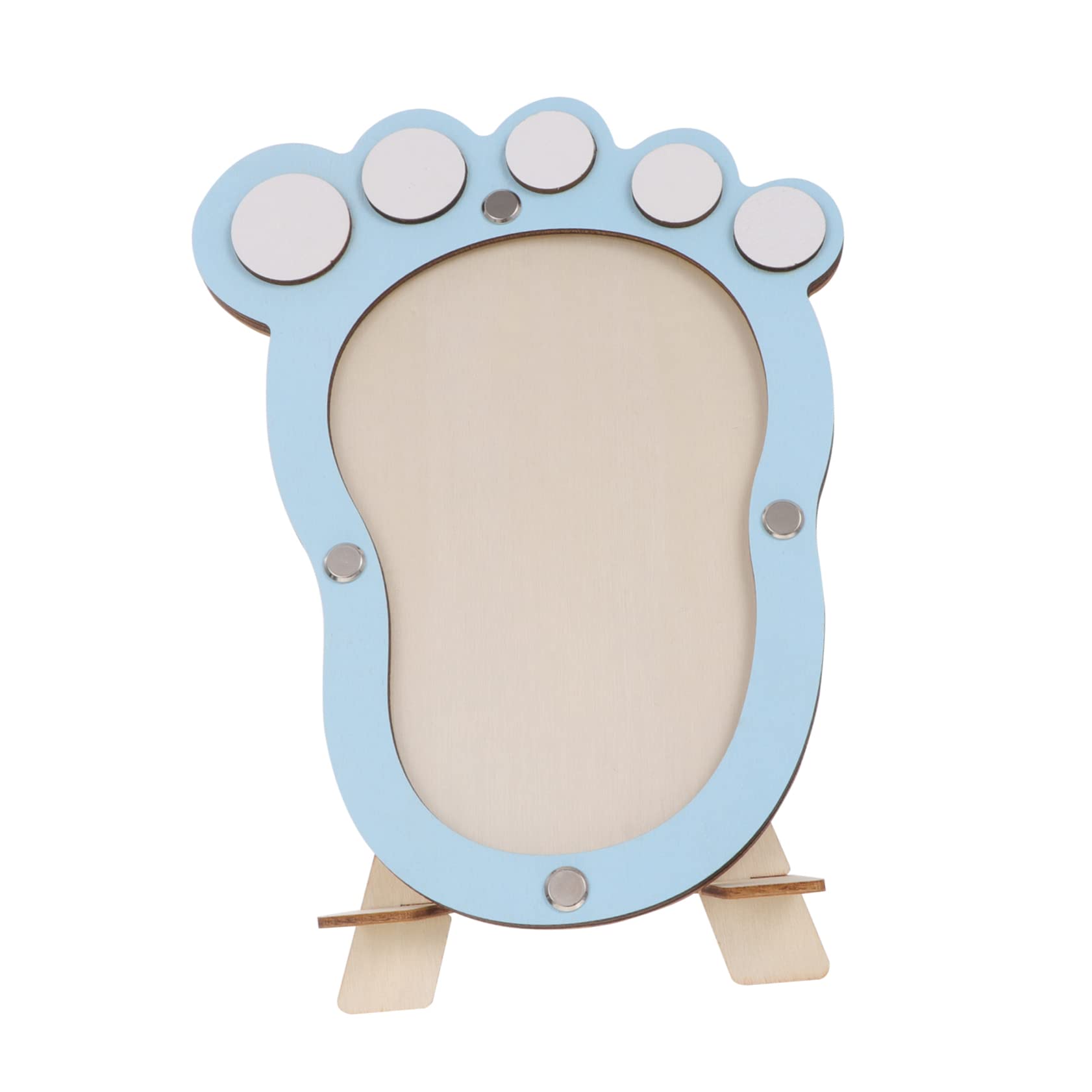 Toddmomy 1pc Photo Frame First Year Picture Frame Nursery Moments Growth Record Photo Holder Wooden Blue