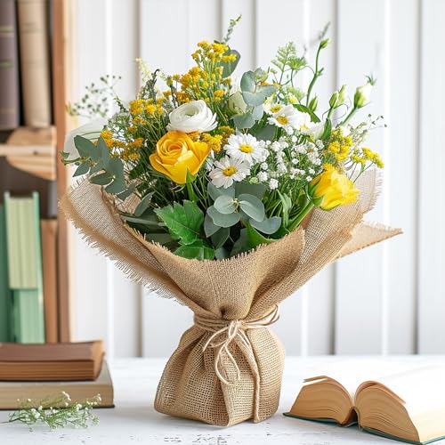 Image of Burlap Fabric Roll 40 inch x 40 Feet, Natural Jute Tree Wrap for Garden | Made from Natural Linen Fabric, Widely Used in DIY Projects, Reusable, Suitable for Both Indoor and Outdoor Use