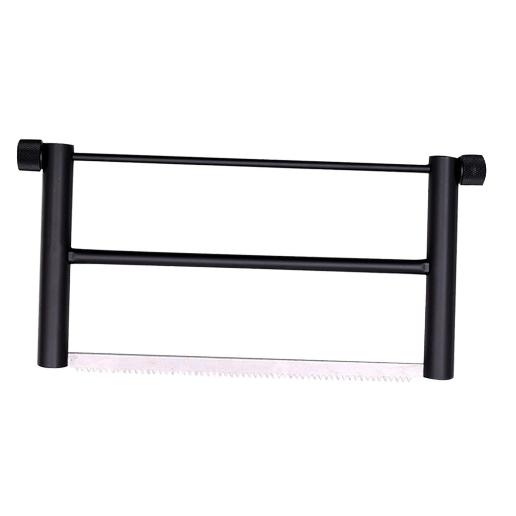 Scie à Main Pliante Portable en Alliage D'aluminium Noir | Tension Automatique Lame, Légère, pour Chasse et Trekking en Backcountry