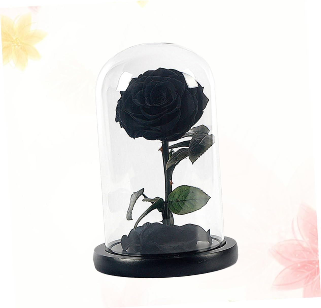 Artificial Flower Glass Dome Preserved Flower Present Box Wedding Decorations Valentines Day Present